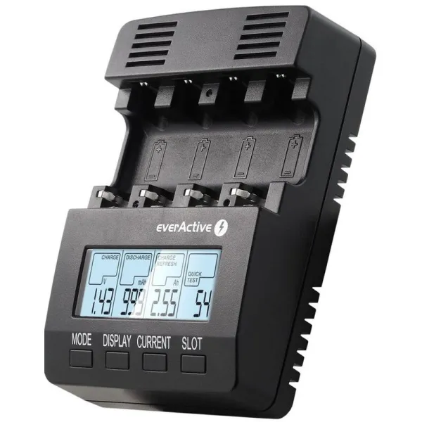 Akumuliatorių įkroviklis everActive NC-3000 NiMh/NiCd (4 kan.) greito įkrovimo