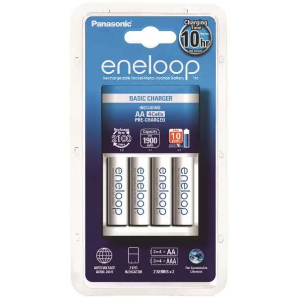 Baterijų įkroviklis Panasonic 4 x AA 1900 mAh