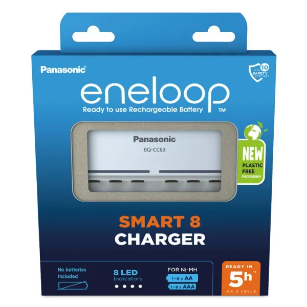 Produktas Baterijų įkroviklis Panasonic eneloop BQ-CC63 8xAA/AAA Paveikslėlis