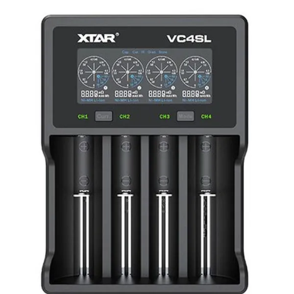Akumuliatorių  įkroviklis XTAR VC4SL Li-Ion/NiMh 18650/32650 USB-C
