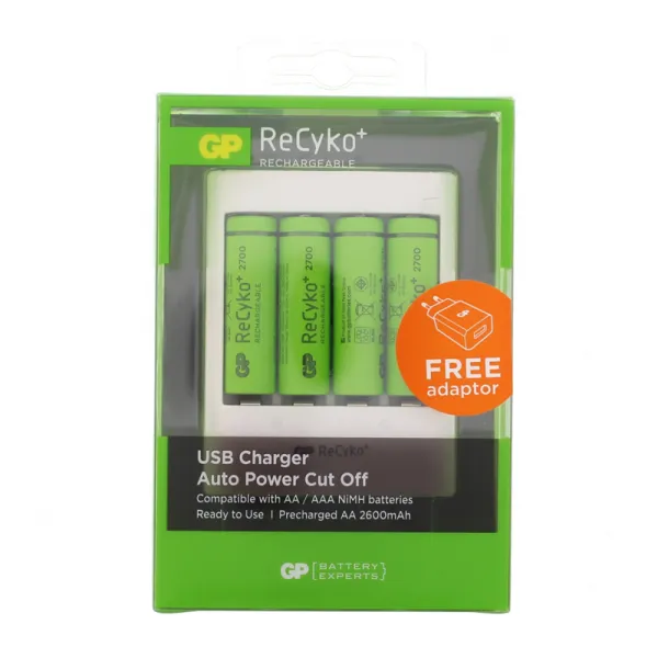 Produktas Įkroviklis Free GP USB U411, 4xAA 2700 mAh Paveikslėlis