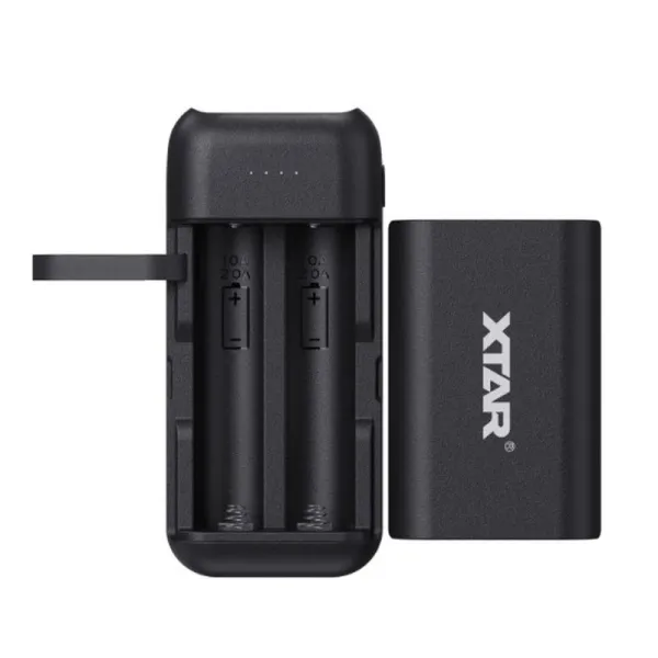 Akumuliatorių įkroviklis XTAR PB2C Li-Ion 18650 USB su nešiojamo įkroviklio ("powerbank") funkcija